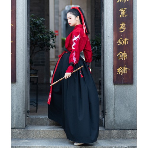 Hanfu Women's chinese folk dance dresses korean japanese anime drama cosplay robes dresses